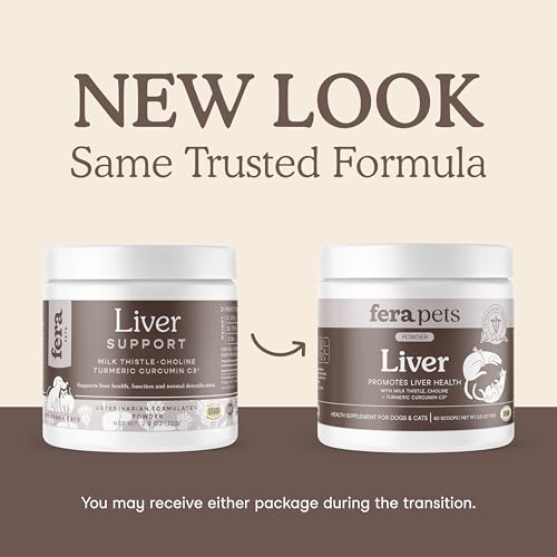 Fera Pets Liver Supplement for Dogs & Cats with Milk Thistle, Choline & Turmeric - Organic Botanicals - Enhances Liver Function, Immunity, Detoxification, & Metabolic Function - Powder - 60 Scoops - Image 2