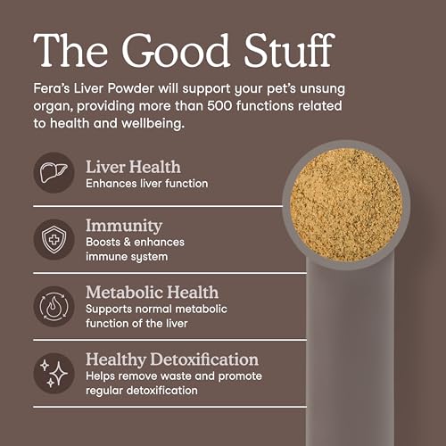 Fera Pets Liver Supplement for Dogs & Cats with Milk Thistle, Choline & Turmeric - Organic Botanicals - Enhances Liver Function, Immunity, Detoxification, & Metabolic Function - Powder - 60 Scoops - Image 3