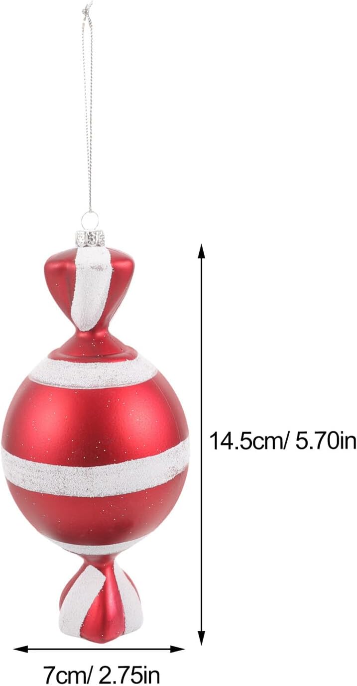 KICHOUSE Gold Plated Christmas Candy Hanging Ornament, Festive Candy Decoration for Xmas Tree, Holiday Party Pendant for Seasonal Home Decor - Image 2