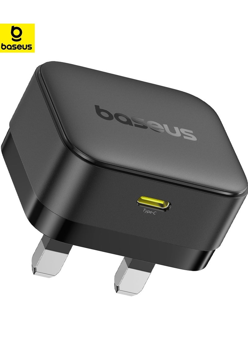 Baseus 30W GaN USB-C PD Fast Charger, Compact Wall Adapter for iPhone 16 Pro Max/15/14, iPad Pro/Air, Samsung S25 Ultra/S24 Ultra, Xiaomi Redmi Note 14/13/12, POCO X7 Pro, HONOR, Realme, OnePlus, Type-C Super Fast Charging Power Adapter for Phones & Tablets (Black) 30W USB-C- Black - Image 1