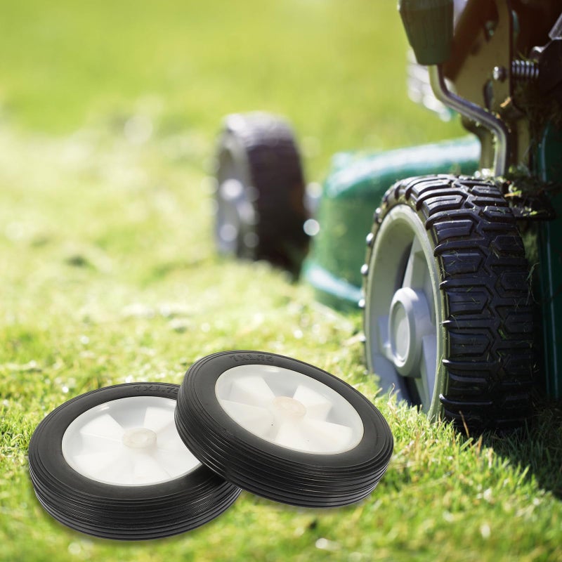 7 Inch Solid Rubber Replacement Wheels for Lawn Mower and Garden Cart 2 Pack - Image 5