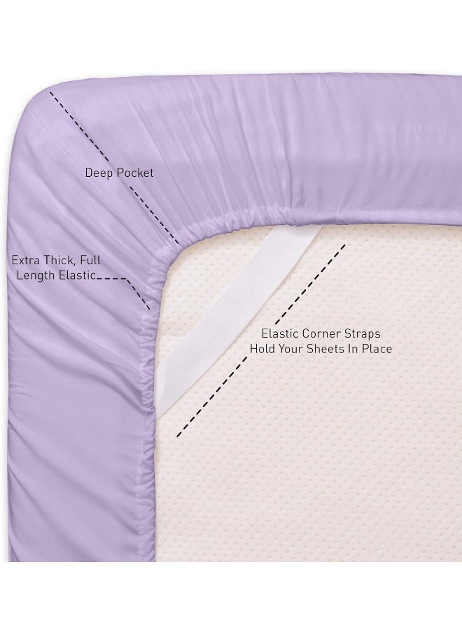 Sweet Home Collection Sweet Home Collection King Size Bed Sheets - 6 Piece 1500 Supreme Fine Brushed Microfiber Deep Pocket King Set Bedding - 2 Extra Pillow Cases, Great Value, King, Lavender  - Image 4