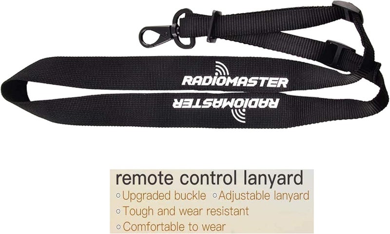 SoloGood Radiomaster RC Transmitter Lanyard Neck Strap Shoulder Belt Sling for DJI Phantom 4 Pro Radiomaster TX16S SE TX18S FrSky Taranis X9D Plus Jumper T18 Black - Image 3