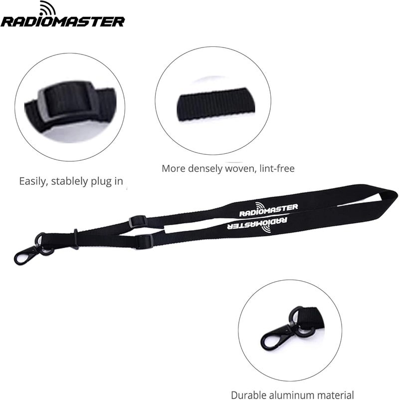 SoloGood Radiomaster RC Transmitter Lanyard Neck Strap Shoulder Belt Sling for DJI Phantom 4 Pro Radiomaster TX16S SE TX18S FrSky Taranis X9D Plus Jumper T18 Black - Image 1
