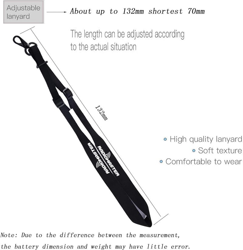 SoloGood Radiomaster RC Transmitter Lanyard Neck Strap Shoulder Belt Sling for DJI Phantom 4 Pro Radiomaster TX16S SE TX18S FrSky Taranis X9D Plus Jumper T18 Black - Image 5
