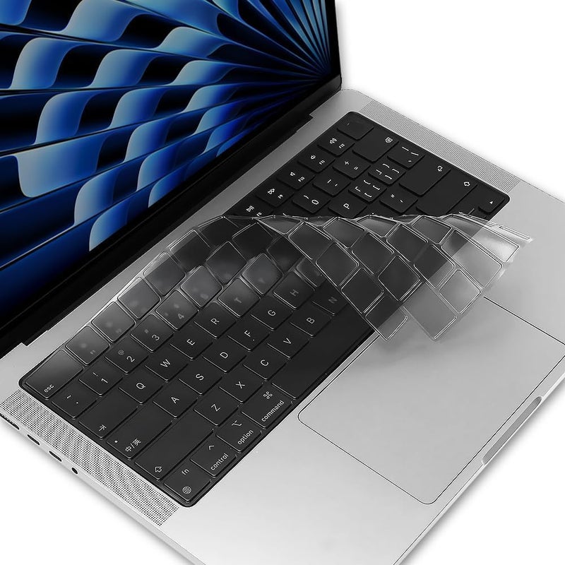 Tukzer Ultra Thin Protector Skin Keyboard Cover for MacBook Air 13.6" M4 A3240 M3 A3113 M2 A2681 2025-2021 15" A3240 A3113 A2681 A3241 A3114 A2941,Pro 14"16" M4 M3 M2 M1 A3112 A3185 A3401 A3403 A3186 - Image 5