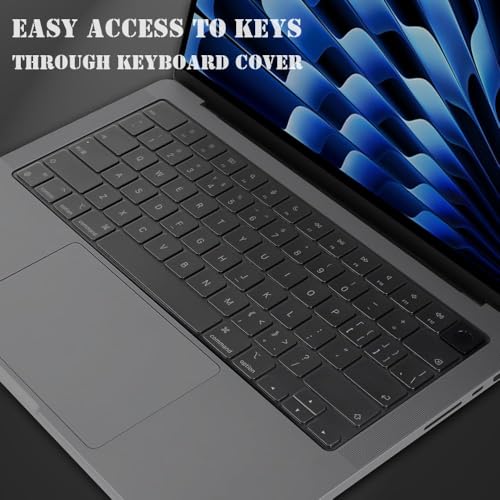 Tukzer Ultra Thin Protector Skin Keyboard Cover for MacBook Air 13.6" M4 A3240 M3 A3113 M2 A2681 2025-2021 15" A3240 A3113 A2681 A3241 A3114 A2941,Pro 14"16" M4 M3 M2 M1 A3112 A3185 A3401 A3403 A3186 - Image 3