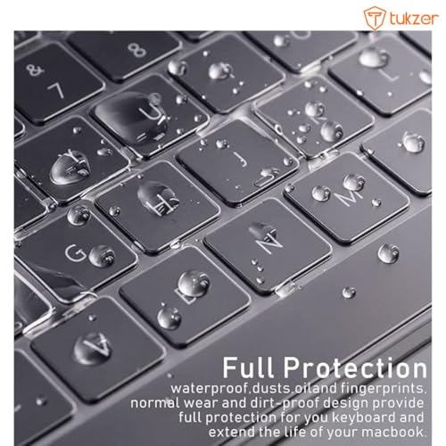 Tukzer Ultra Thin Protector Skin Keyboard Cover for MacBook Air 13.6" M4 A3240 M3 A3113 M2 A2681 2025-2021 15" A3240 A3113 A2681 A3241 A3114 A2941,Pro 14"16" M4 M3 M2 M1 A3112 A3185 A3401 A3403 A3186 - Image 2
