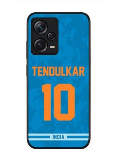 Cover for Redmi Note 12 Pro 5G, Rugged Black Slim fit Soft Flexible Thin Protective Phone Cases - Player Name - Sachin Tendulkar, Jersey Number- 10