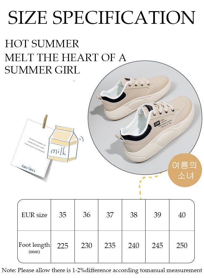 DUNISO Women's Platform Sneakers Low Top Walking Shoes for Lady Comfortable Lace Up Fashion Casual Shoes for Indoor Outdoor Travel Work - Image 4