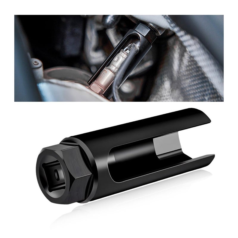 SHMZK Oxygen Sensor Socket with Side Wire Cutout 12 Drive by 78 6Point Chrome Vanadium Steel O2 Sensor Socket Offset Oxygen SensorSockets for Vehicle O2 Removal Installation Large Opening - Image 3