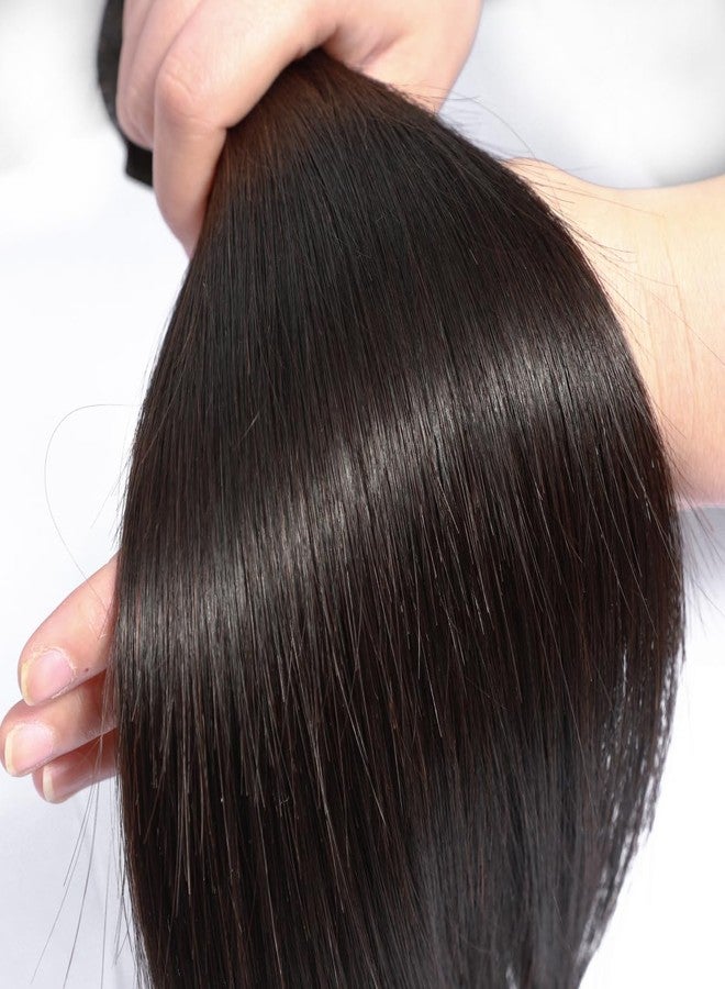انجي كوين حزمة شعر بشري مستقيم، طولها 16 بوصة، 100% غير معالج، درجة 12A، خصلات شعر برازيلي بكر، خصلات شعر ريمي خام، وصلات شعر مزدوجة، لون أسود طبيعي للنساء ذوات البشرة السمراء - Image 2