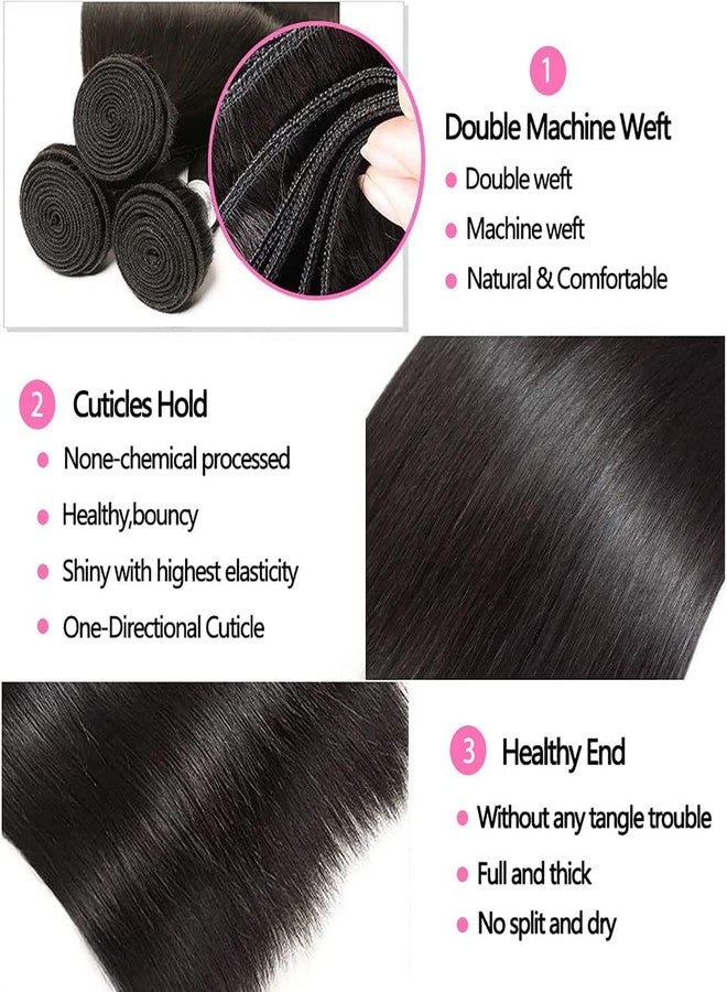 انجي كوين حزمة شعر بشري مستقيم، طولها 16 بوصة، 100% غير معالج، درجة 12A، خصلات شعر برازيلي بكر، خصلات شعر ريمي خام، وصلات شعر مزدوجة، لون أسود طبيعي للنساء ذوات البشرة السمراء - Image 3