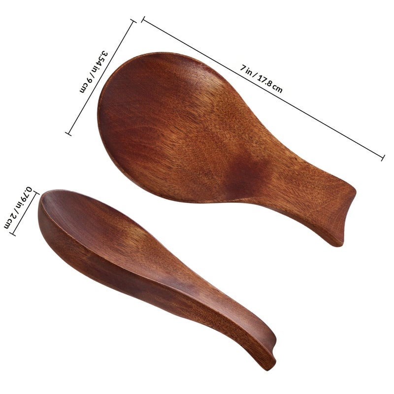 Large Wooden Spoon Rest Holder For Kitchen Countertop Solid Wood Utensil Rack - Image 3