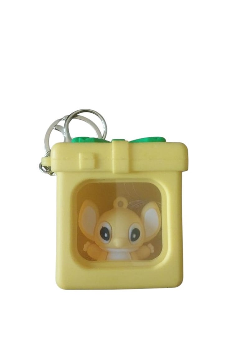 STITCH Stitch Light-Up Keychain with 3 Lighting Modes | Glowing Mini Yellow Box Keyring – Click to Shine, Flash & Glow in Sunshine Style!  - Image 1