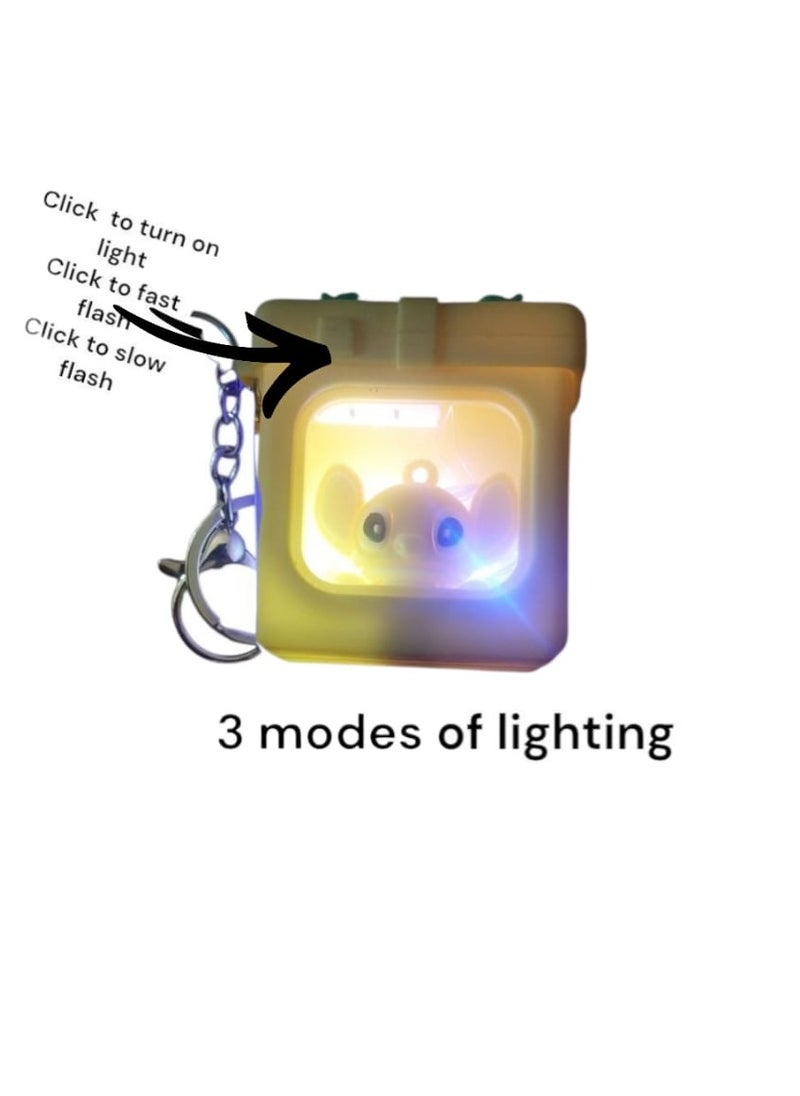 STITCH Stitch Light-Up Keychain with 3 Lighting Modes | Glowing Mini Yellow Box Keyring – Click to Shine, Flash & Glow in Sunshine Style!  - Image 2