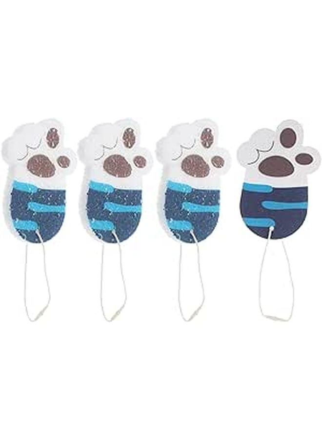 Wood Fiber Compressed Cat Paw Dishwashing Sponges Set 4PCS Highly Absorbent Oil Resistant - Image 1