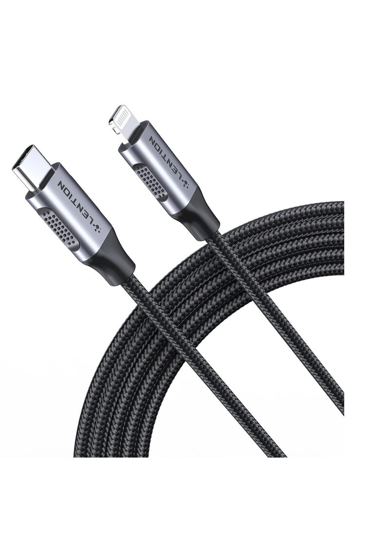 Lention Lention USB-C to Lightening Charging Cable 6ft(2M) & Stable Driver Certified iPhone 12 Pro Charger Cord Compatible with iPhone 12/12 Mini/12 Pro/11 Pro Max/X/XS/XR/8/SE, iPad 8th- (CLA-Grey)  - Image 1