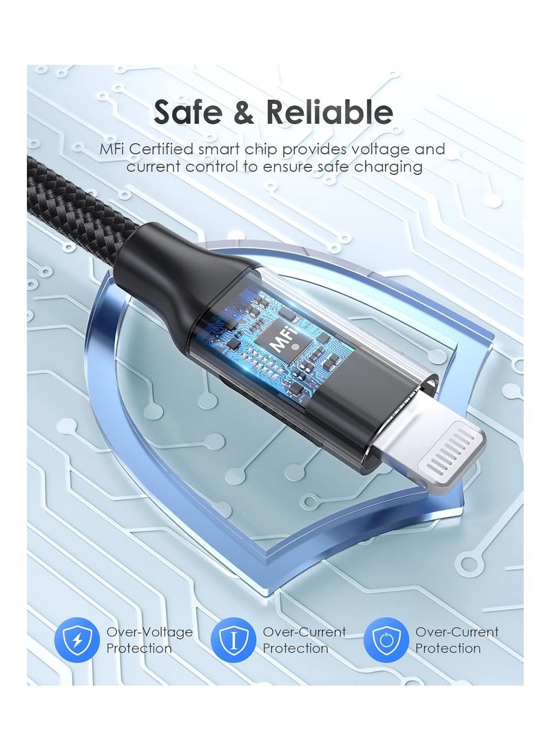 Lention Lention USB-C to Lightening Charging Cable 6ft(2M) & Stable Driver Certified iPhone 12 Pro Charger Cord Compatible with iPhone 12/12 Mini/12 Pro/11 Pro Max/X/XS/XR/8/SE, iPad 8th- (CLA-Grey)  - Image 2