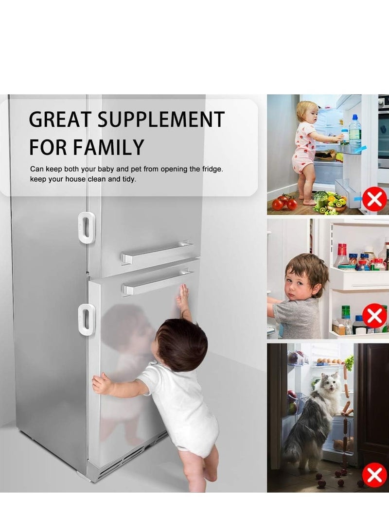 Plan A Refrigerator Lock, Upgraded 2 Button Home Fridge Lock, Toddler Safe Freezer Door Lock with Strong Adhesive, Kids Refrigerator Locks No Tools or Drilling Needed - Image 2