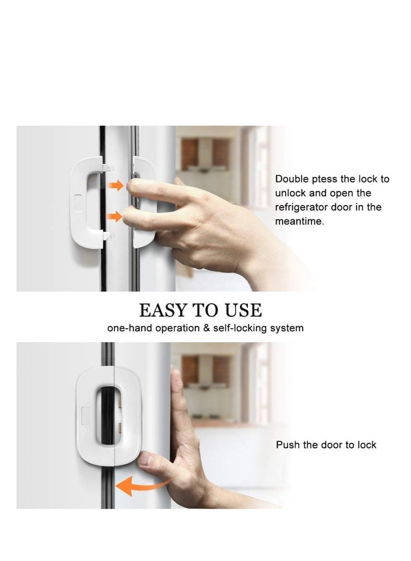 Plan A Refrigerator Lock, Upgraded 2 Button Home Fridge Lock, Toddler Safe Freezer Door Lock with Strong Adhesive, Kids Refrigerator Locks No Tools or Drilling Needed - Image 4