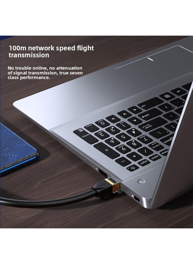 Generic Branch Creator Class 7 Network Cable Cat 70000 M High Speed 6,000 M Computer Router 5 Household Pure Copper Shielded Twisted Pair-Color:Class 7 Wanwang Line-black Line-Line Length:10m  - Image 3