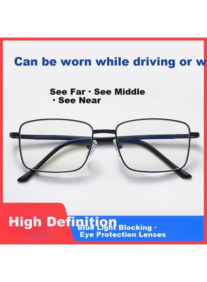 Fenchi Ultra-light Titanium Alloy Bifocal Reading Gl For Men And Women, Blue Light Blocking, Radiation Protection, Intelligent Zoom, Dual-use For Near And Far Viewing - Image 1