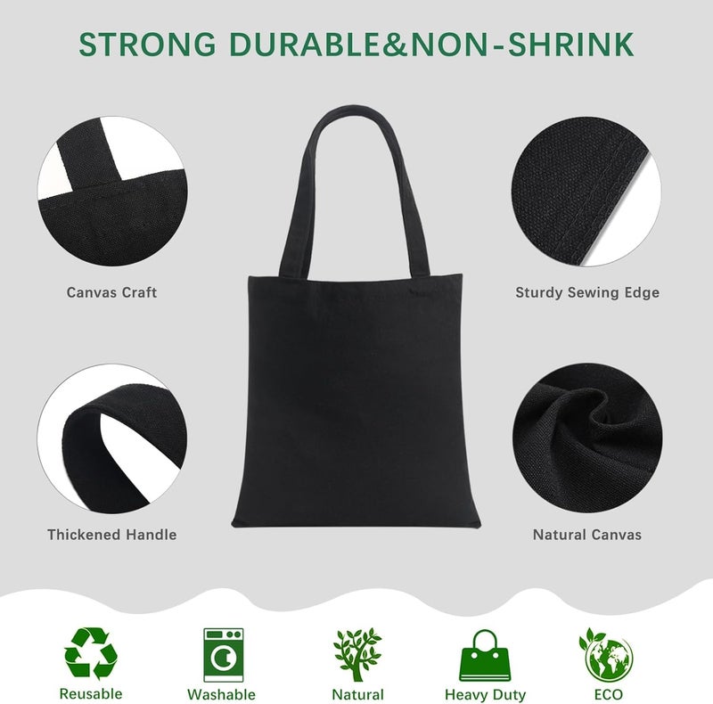 Cotton Tote Bags, 6 Pack Canvas Reusable Grocery Shopping Bags, Lightweight Medium Cloth Bags for DIY, Advertising, Promotion and Gifts - Image 2