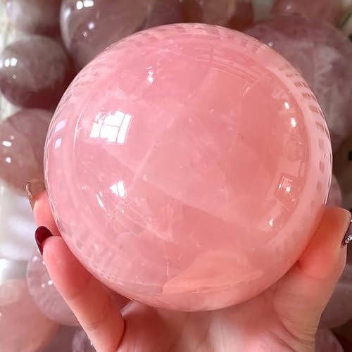 AierCrystal 7-10CM/2.75-3.93inch Big Pink Crystal Ball Polished Natural Rose Quartz Sphere Decorative Sphere Healing Crystals Ball Healing Stone Crafts Home Decor Ornament Gifts - Image 5