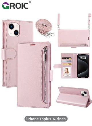 iPhone 15 Plus Case,Wallet Case Compatible with iPhone 15 Plus, Zipper Case with RFID Blocking Card Holder Slots, Flip PU Leather Phone Shell Shockproof Cover for iPhone 15 Plus 6.7 Inch - pzsku/ZE1F0A82CC29D233B2800Z/45/_/1695632733/16583630-6609-4ee4-9c08-c89c15843f1e