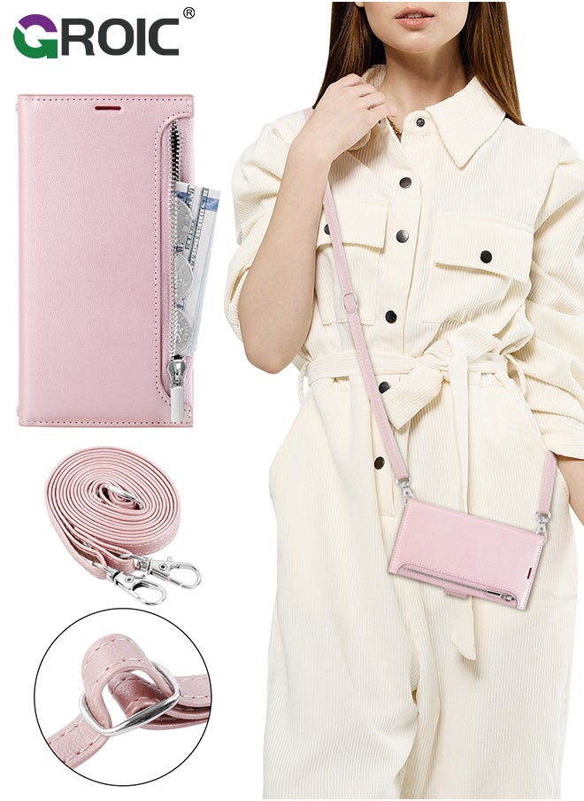 iPhone 15 Plus Case,Wallet Case Compatible with iPhone 15 Plus, Zipper Case with RFID Blocking Card Holder Slots, Flip PU Leather Phone Shell Shockproof Cover for iPhone 15 Plus 6.7 Inch
