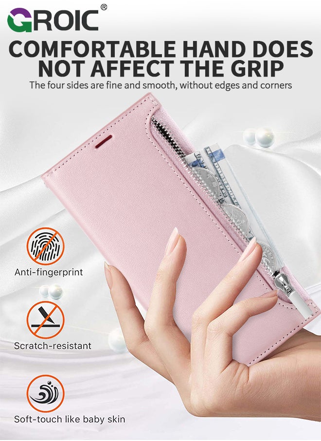iPhone 15 Plus Case,Wallet Case Compatible with iPhone 15 Plus, Zipper Case with RFID Blocking Card Holder Slots, Flip PU Leather Phone Shell Shockproof Cover for iPhone 15 Plus 6.7 Inch