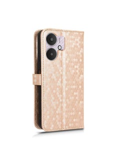 erorex Case For Xiaomi Redmi 13C 5G / 4G Honeycomb Dot Texture Leather Phone Case  - Image 4