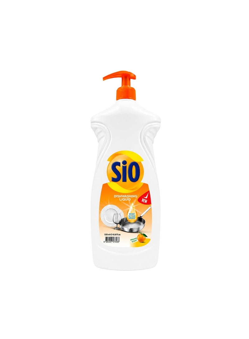 Sio Concentrated Dishwashing Liquid, Advanced Grease-Cutting Formula with Fresh Orange Fragrance & Radiant Shine, 1350ml Value Pack - Image 1