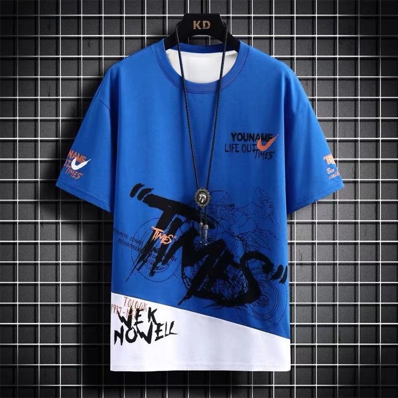 Short-sleeved T-shirt Men's Casual All-match T-shirt Half-sleeved T-shirt Men's Fashionable Top for Teenagers - Image 2