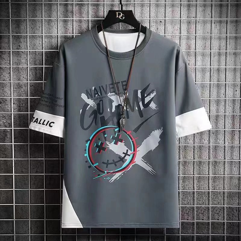 Short-sleeved T-shirt Men's Casual All-match T-shirt Half-sleeved T-shirt Men's Fashionable Top for Teenagers - Image 3
