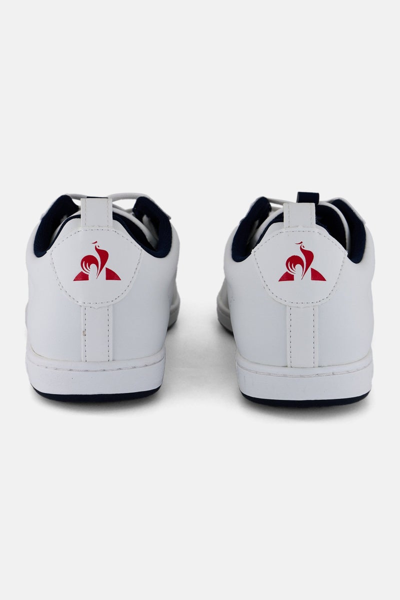 le coq sportif Men Courtclassic Tricolore Lace Up Trainers Shoes, White - Image 3