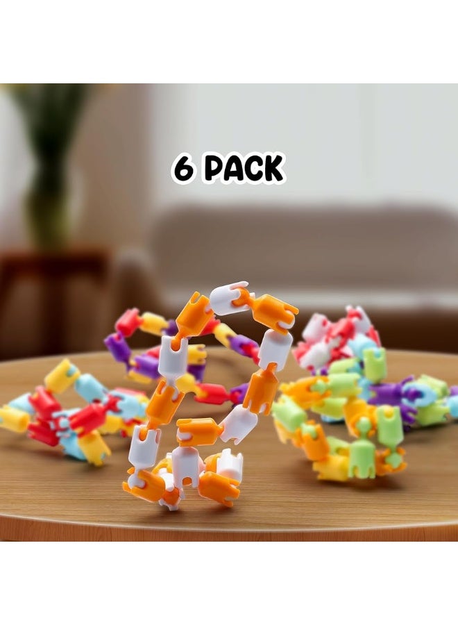 Boxgear 6pc Multicolored Fidget Toys for Kids, Boys, Girls, Adults - Best Sensory Items for Autism, Relaxation, Stress, Decompression - Squeeze, Twist, Chain Spinner Alternative Gift - Image 4