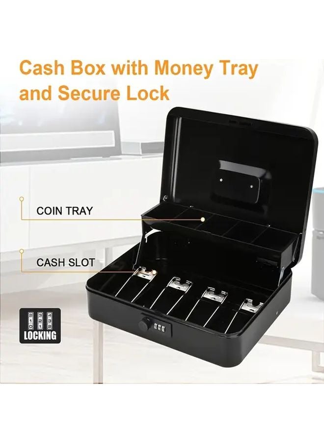 Black Large Capacity Cash Coin Savings Box With Password Lock Heavy Duty Iron Construction - Image 5