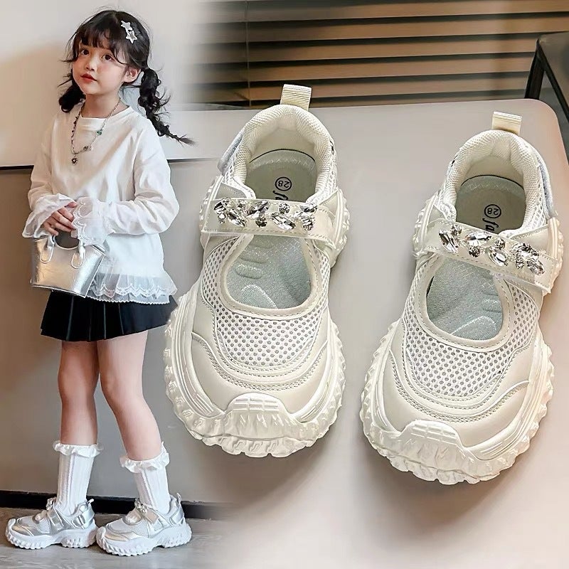 Girls'' Shoes Mesh Sneakers Closed-Toe Sandals 2026 Spring and Autumn New Fashion Breathable Dad Shoes for Girls - Image 2