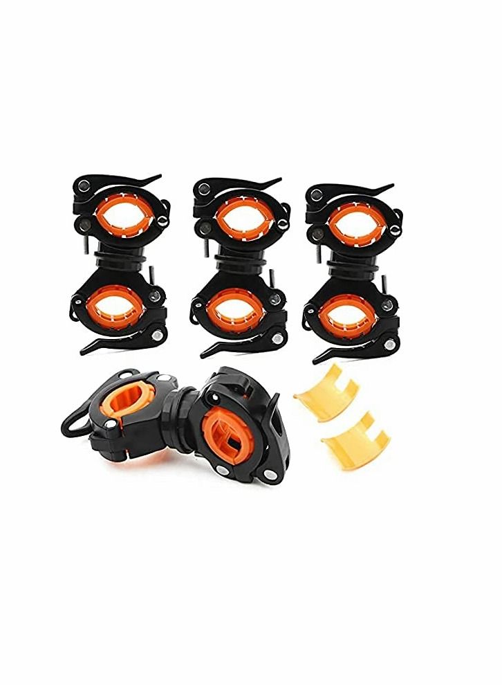 KASTWAVE Flashlight Holder, 360º Degree Rotation LED Bright Torch Mount Clamp Clip Holder Grip Bracket for Cycling Hiking Outdoor (Pack of 4) - Image 1