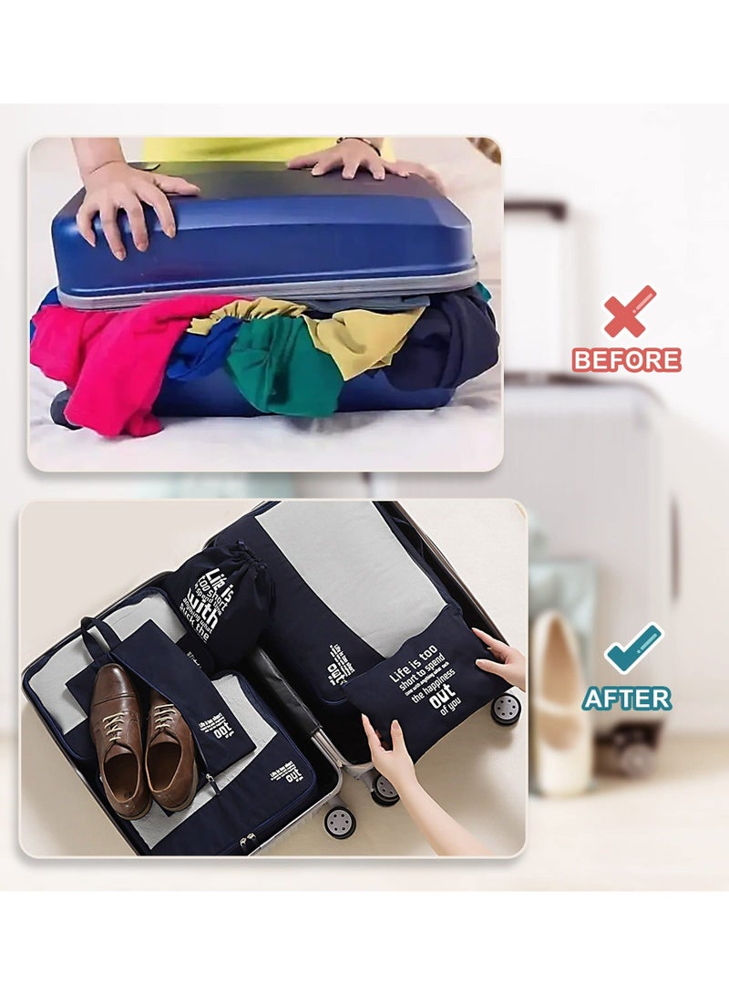 Y&D 6 Pcs Packing Cubes Set in 3 Sizes, Travel Organizers for Suitcases, Large Capacity Luggage includes Storage Bags, Convenient Organizer Bags Lovers (Black)  - Image 5