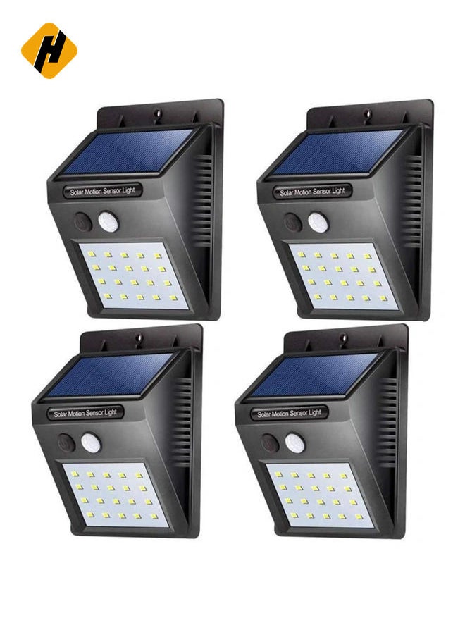 HuHa 【4 pack】 35 LED Solar Lights Outdoor Waterproof Solar Motion Sensor Light Wireless Lights Outside Wall Lamp for Driveway Patio Garden Path  - Image 1