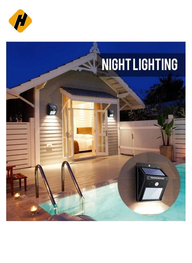HuHa 【4 pack】 35 LED Solar Lights Outdoor Waterproof Solar Motion Sensor Light Wireless Lights Outside Wall Lamp for Driveway Patio Garden Path  - Image 5