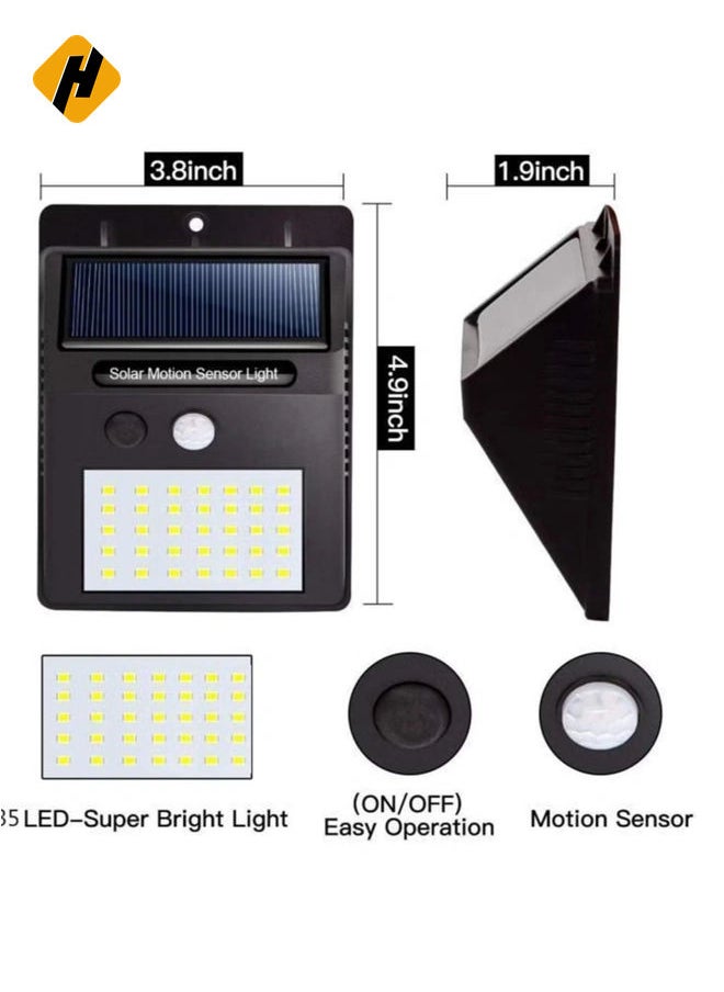 HuHa 【4 pack】 35 LED Solar Lights Outdoor Waterproof Solar Motion Sensor Light Wireless Lights Outside Wall Lamp for Driveway Patio Garden Path  - Image 4