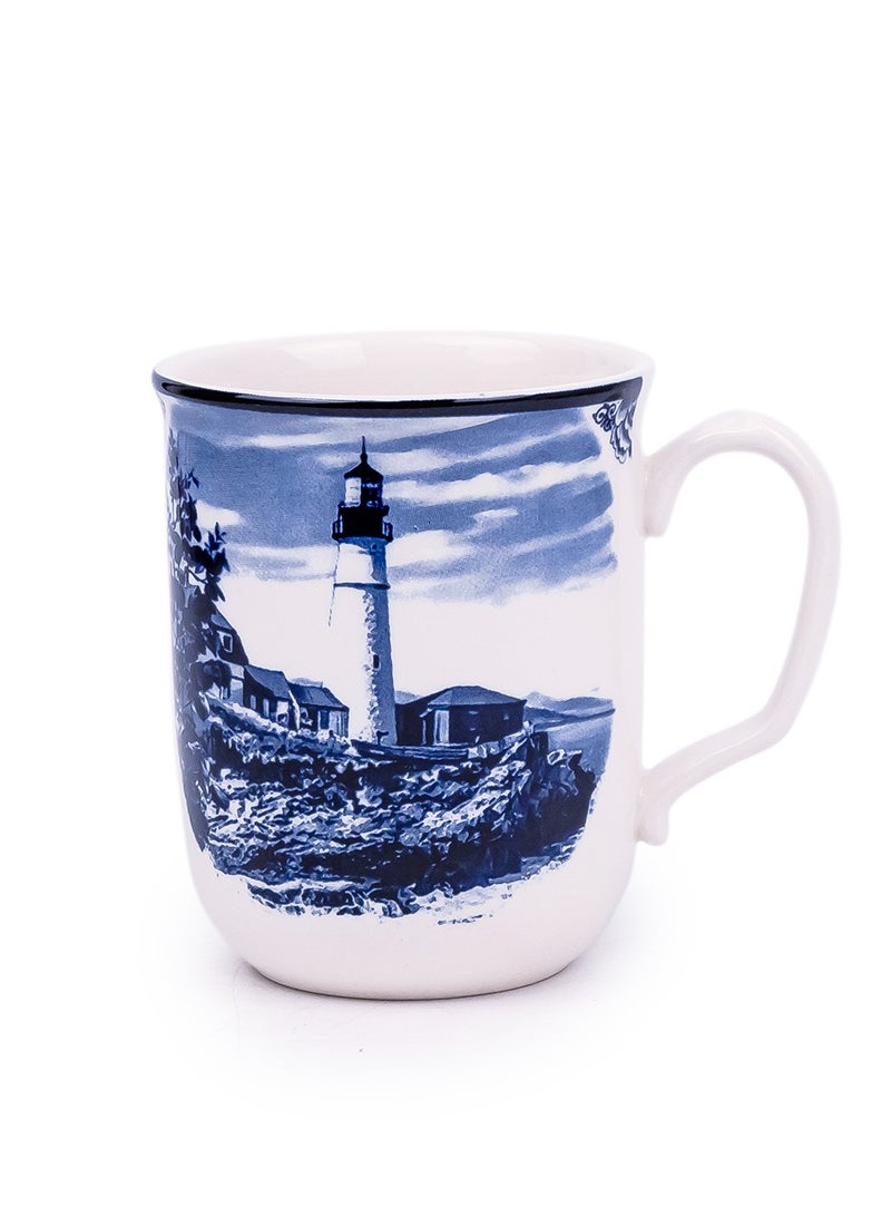 Claytan Lighthouse Blue 370ml Ceramic Mug - Image 1