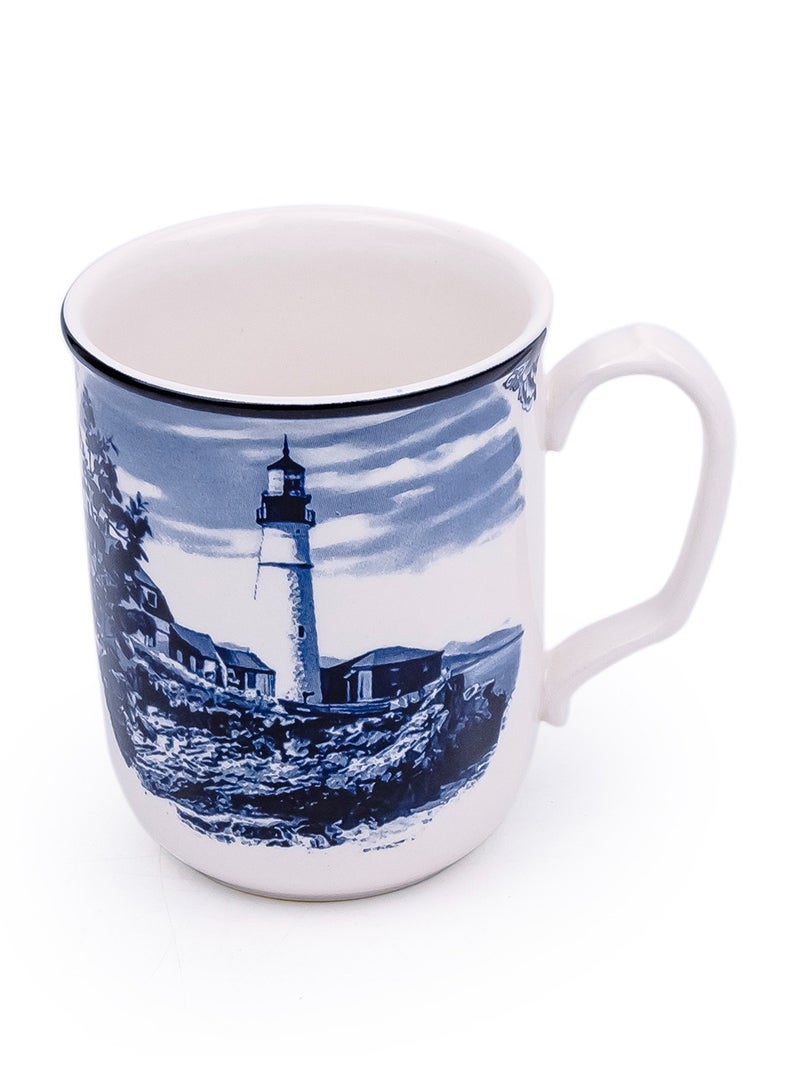 Claytan Lighthouse Blue 370ml Ceramic Mug - Image 2