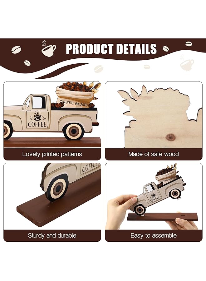إيروريكس لافتة ديكور مقهى، مجموعة خشبية ريفية لمحطات القهوة، قطعة مركزية للطاولة الريفية، صينية متعددة الطبقات للمطبخ، ديكور منزلي، 5 قطع - Image 5