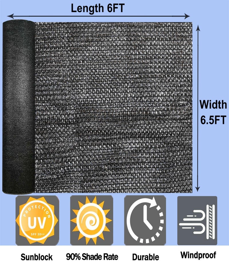 Shade Cloth, 90%-95% Sunblock UV Protection, 6.5 FT X6 FT can Custom Size Sun Mesh Net for Garden Plant Cover, Flowers and Greenhouse, Black - Image 5