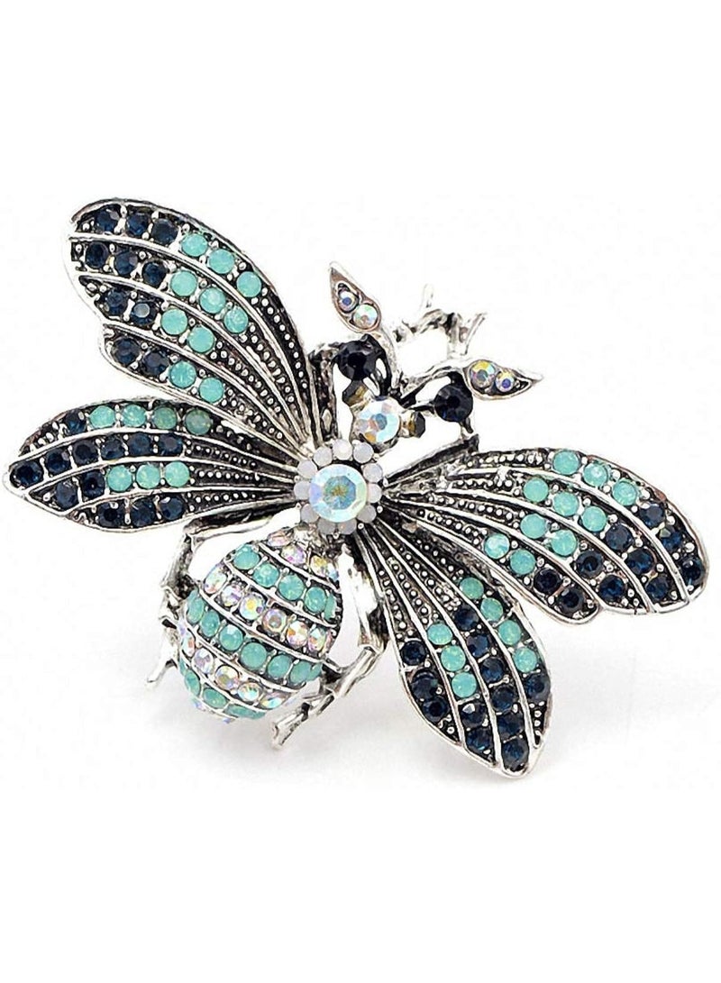 Luxury & Trendy Crystal Rhinestone Accessory Brooch Pin for Women, for clothes and Bags Fashion Enamel Available in different shapes and colors Gold/Silver (Bee 2) - Image 3